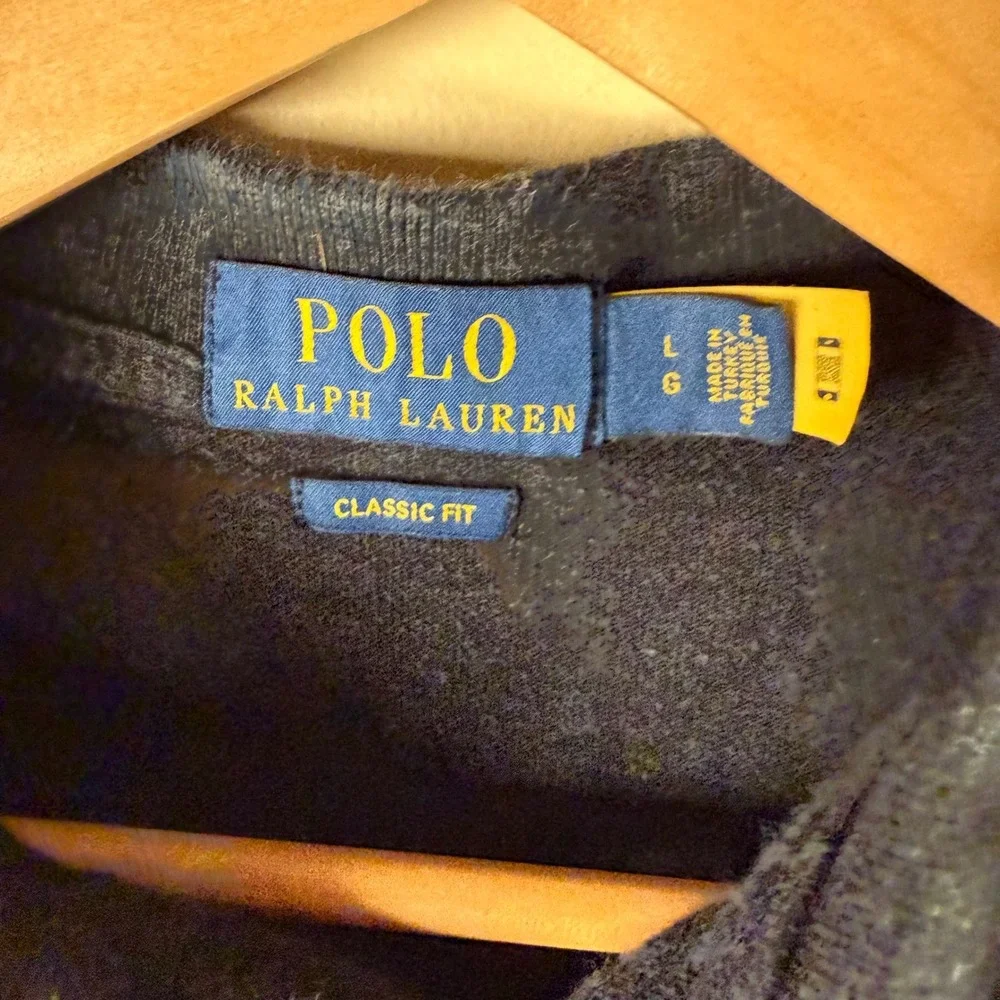 Polo Ralph Lauren Classic Fit Polo Mens Large Charcoal Grey‎ Preppy Pique Golf